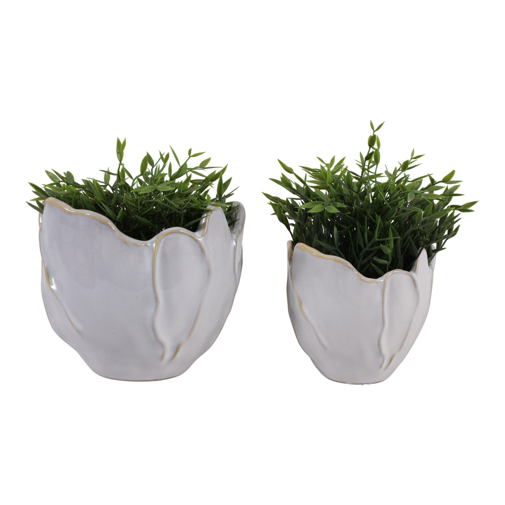 Drydenrun Ivory Ceramic Planters, Set of 2