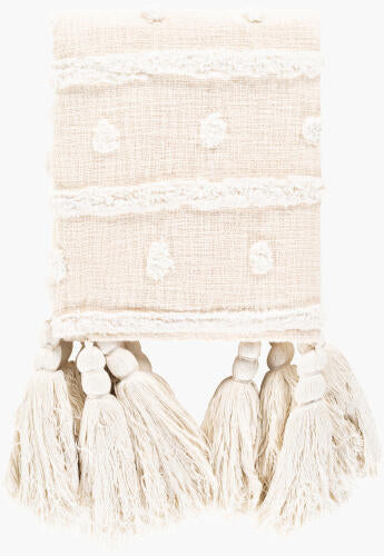 Dallan Woven Shag Throw, Cream, 50" x 60"