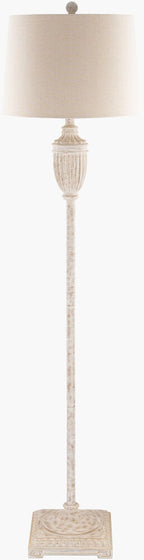 Edis Floor Lamp, Gray with Beige Linen Shade, 59"