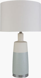 Surya Healey cream ceramic table lamp with linen shade
