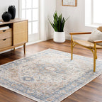 Lillian Machine-Washable Rug, Beige Oatmeal Vintage