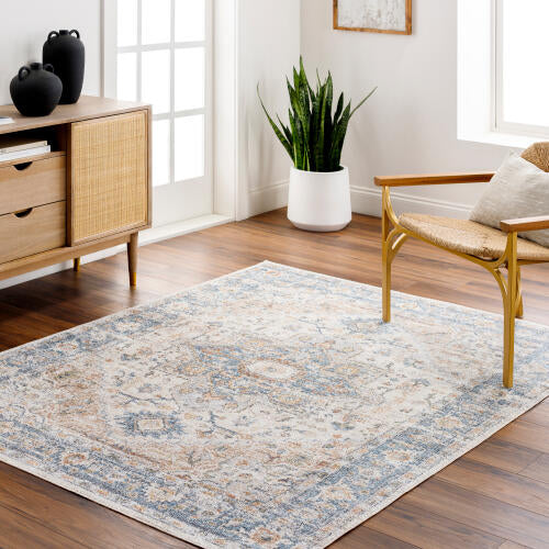 Lillian Machine-Washable Rug, Beige Oatmeal Vintage