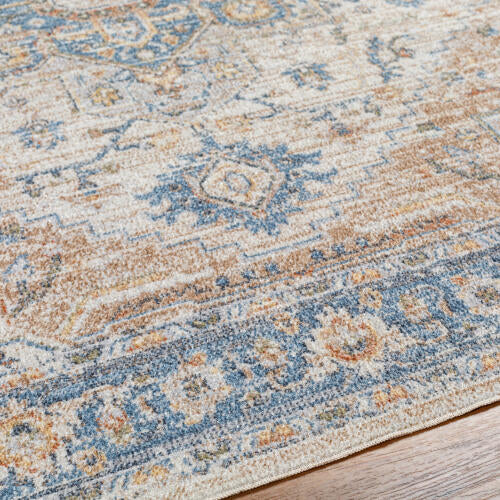 Lillian Machine-Washable Rug, Beige Oatmeal Vintage
