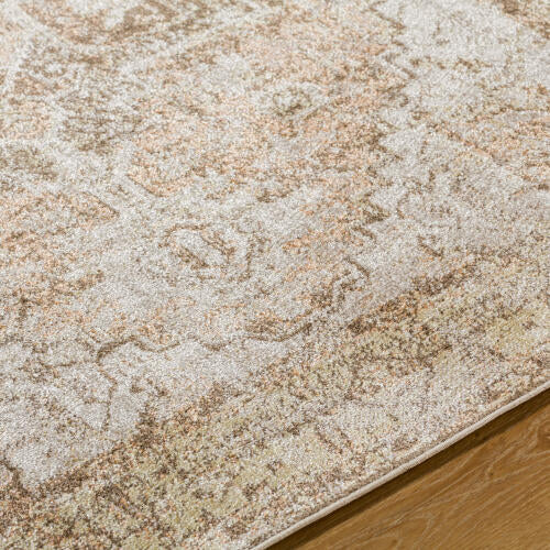 Lillian Machine-Washable Rug, Warm Brown Traditional
