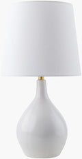 Rugged White Ceramic Table Lamp, 20"