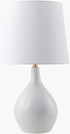 Rugged White Ceramic Table Lamp, 20"