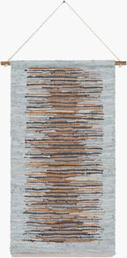 Santos Woven Leather and Jute Wall Hanging, 44" x 22"