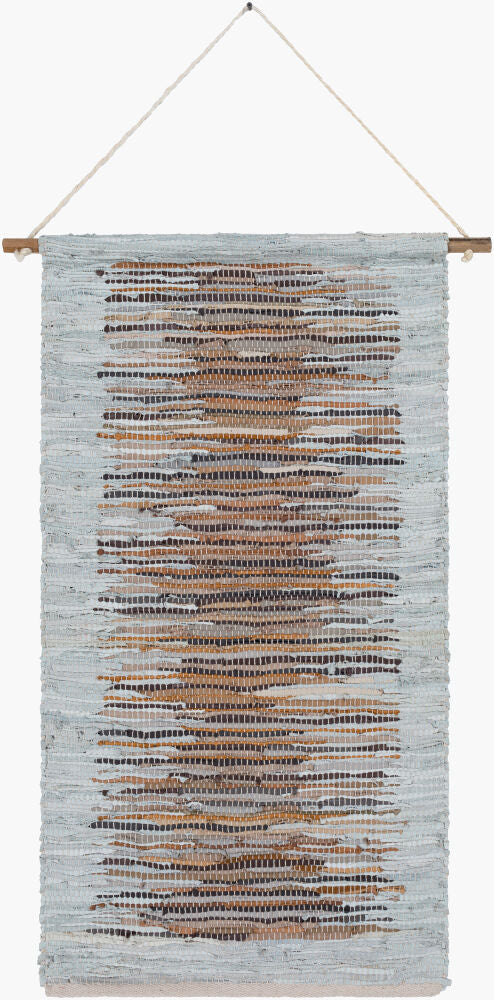 Santos Woven Leather and Jute Wall Hanging, 44" x 22"