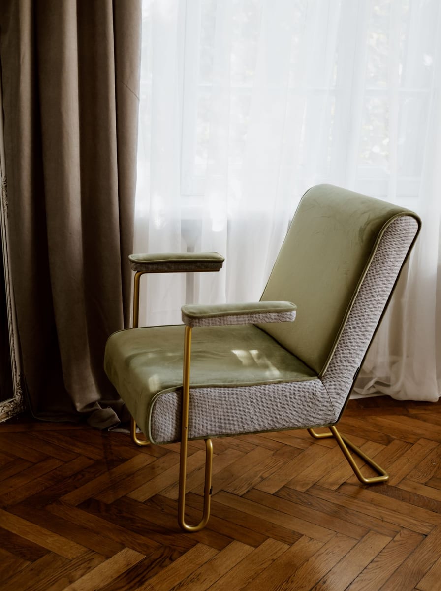 Vintage Accent Armchair — Sage Reupholster